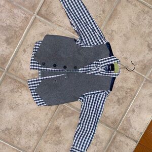 Izod Gray Vest with Plaid Shirt